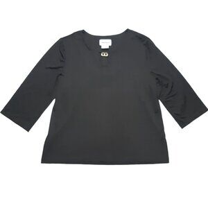 Anthony Richards‎ Top Womens Large Black Stretch 3/4 Sleeve Blouse 38 in Chest